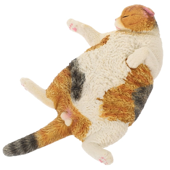 unbranded Cute Cat Figurine Lifelike Cat Sculpture Small Cat Figurine Desk Ornament