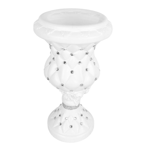 LABSERRON Vase For Wedding Flowers Marble Pillar Shape Flower Pot White Plastic 1Pack 19.5x10.8in