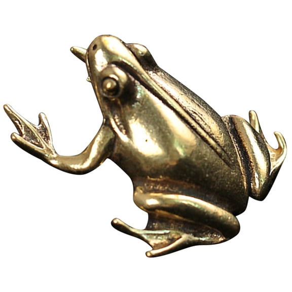 unbranded Decorative Brass Frog Ornament Frog Statue Desktop Brass Frog Figurine Home Decor