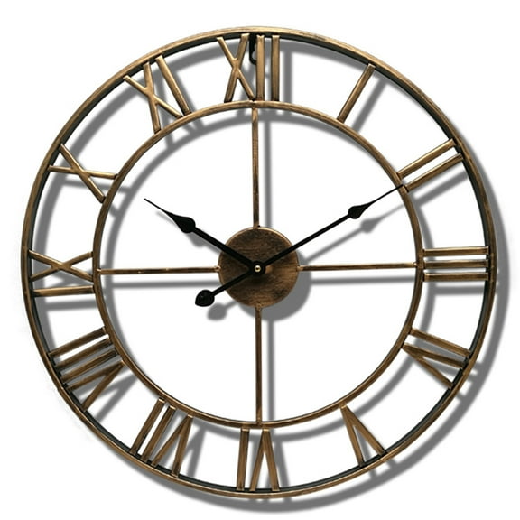 unbranded Decorative Clock Roman Numeral Battery Operated Wall Clocks Oversized Golden