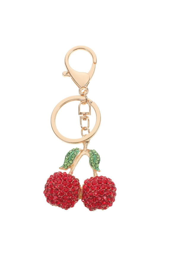 Cherries Key Chain Red Rhinestone 1Pack for Cellphone
