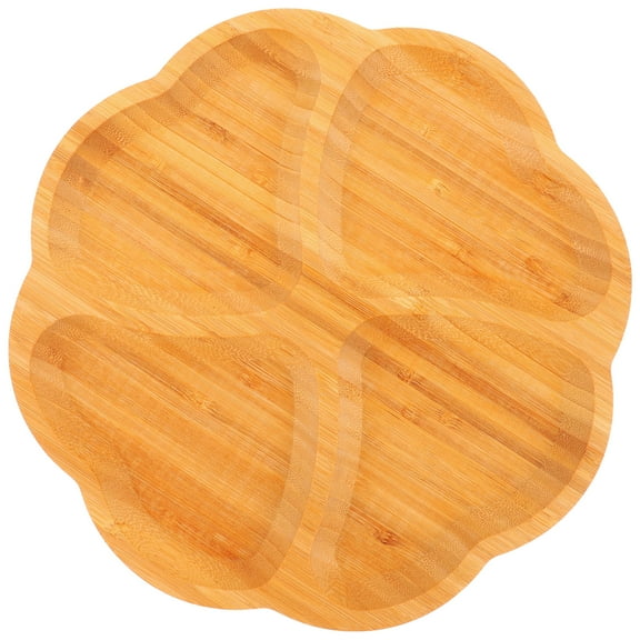 unbranded Delicate Bamboo Plate Snack Serving Tray Suction Plates Dish