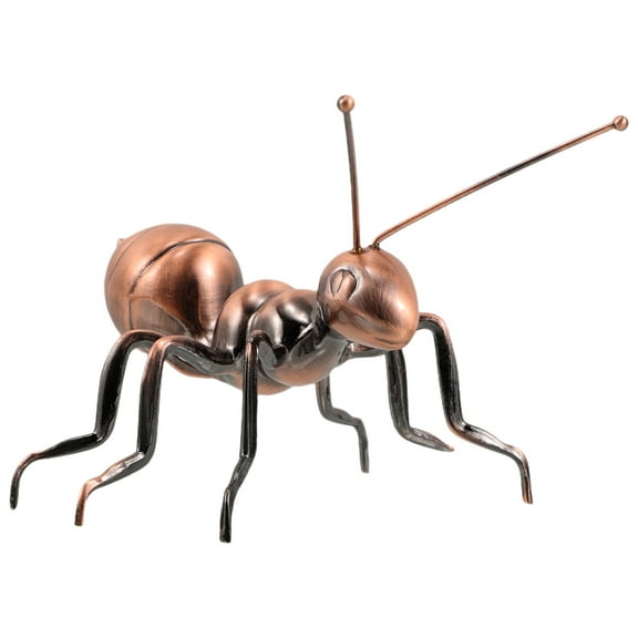 COSMOBETTY Outdoor Ant Statue Metal Ant Ornament Dark Red 1Pcs for Home Decor Shelves