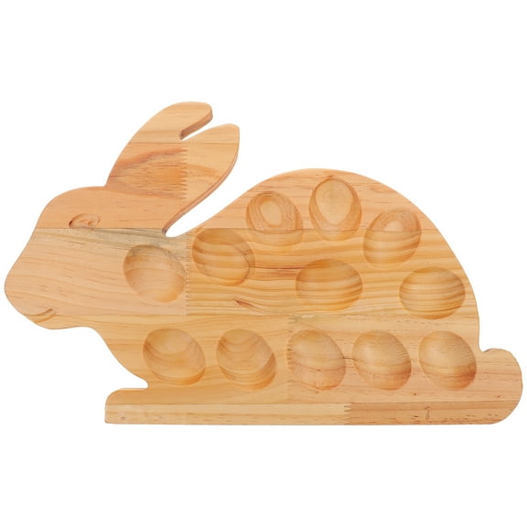 Wood Deviled Egg Platter Easter Bunny Shaped Wooden Egg Holder Deviled Egg Tray