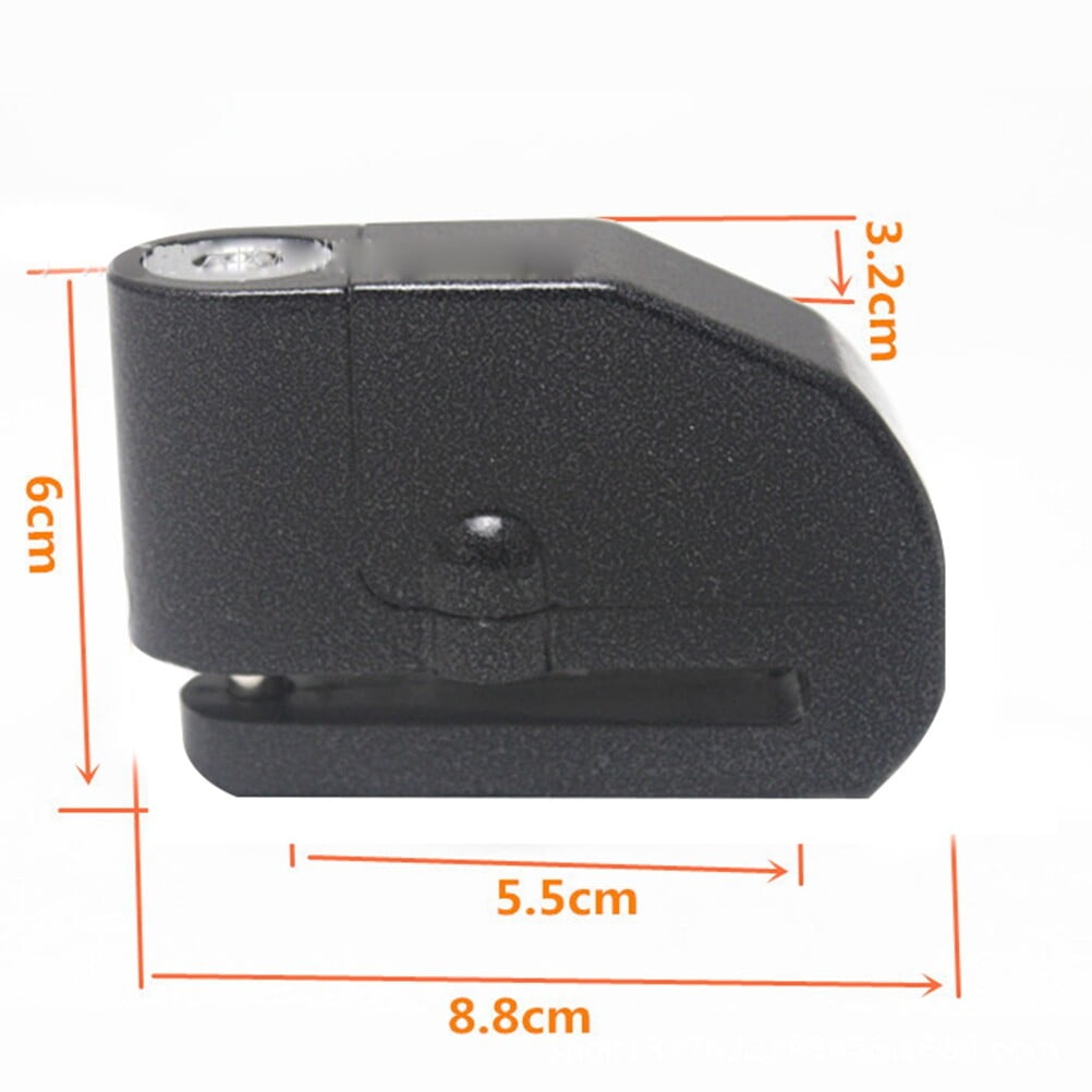 unbranded Disc Alarm Lock Motorcycle Anti-theft Alarm Wheel Disc Brake Lock Security Disc Lock 7mm Pin for Motorbike Scooter Bike (Black)
