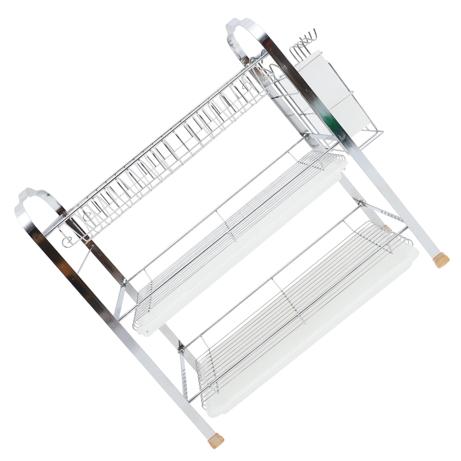 unbranded Dish Drying Rack Stand Kitchen Drainer with Drip Tray Racks ...