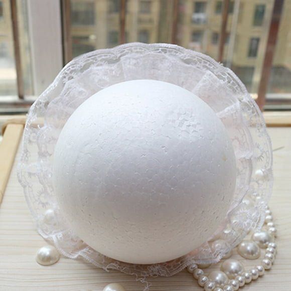 OULII Bridal Wedding Foam Floral Handle Holder White Plastic Lace Hemisphere