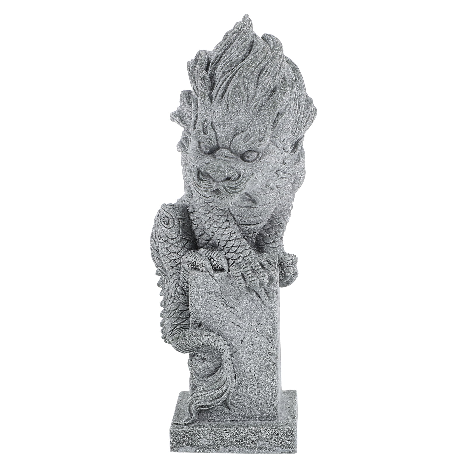 unbranded  Dragon Fish Tank Decorations Figurines Garden Sculpture Grey