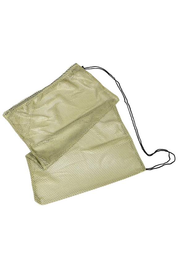 Swimming Mesh Bag Drawstring Pouch Olive Green 1Pcs