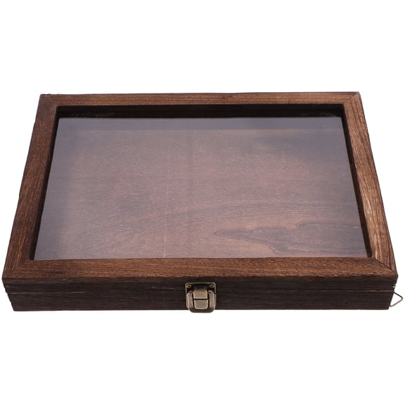 SHOWERORO Compact Wooden Insect Specimen Case with Clear Acrylic Top for Display and Storage