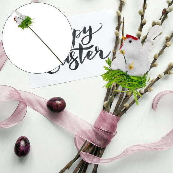 OUNONA Multi-Color Artificial Rooster Branch Easter Tree Picks Decorative Spring Holiday Home