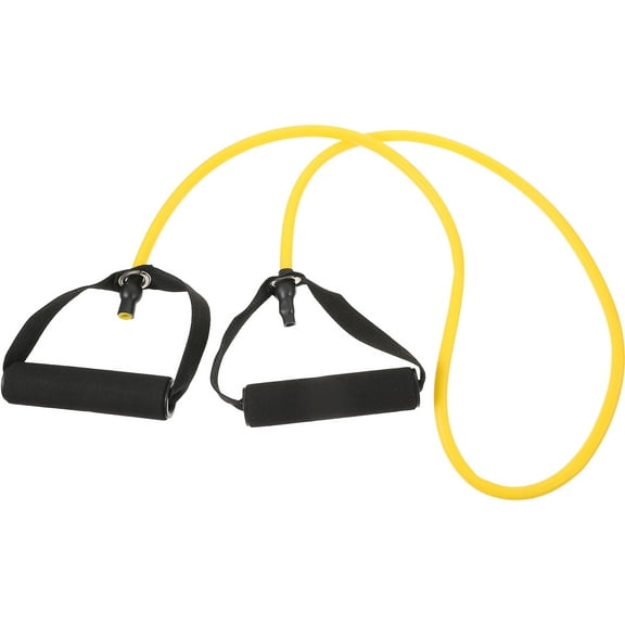 unbranded Elastic Fitness Exercise Pull Rope Weave Exercise Resistance Bands Workout Bands with Handles For Strength Training Physical Therapy Pilates (Yellow, 15 lbs)