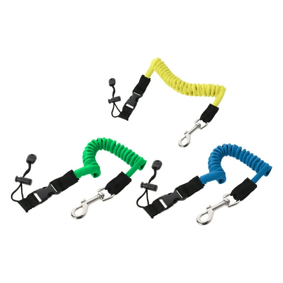 unbranded Elastic Paddle Leash Fishing Rod Safety Cord Tether Hook for Kayak Canoe Inflatable Boat Extended to 155CM (Sky-blue)