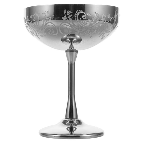 Raindrops Retro Stainless Steel Footed Wine Goblet Decorative Dessert Cup for Kitchen