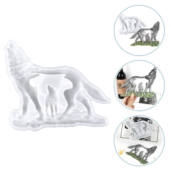 TEHAUX Wolf Shaped Silicone Mold for Baking, White, Flexible and