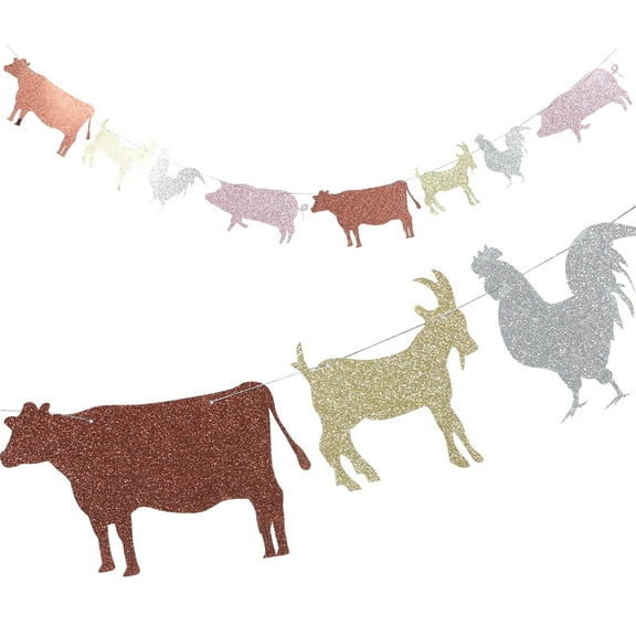 LITINKIMI Farm Themed Birthday Party Supplies Hanging Banner Multi Colored 1 Piece 6.7x5.9in