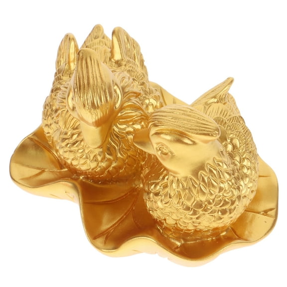 unbranded Feng Shui Mandarin Statue Mandarin Duck Ornaments Lovers 8.00X6.50X5.00CM Golden