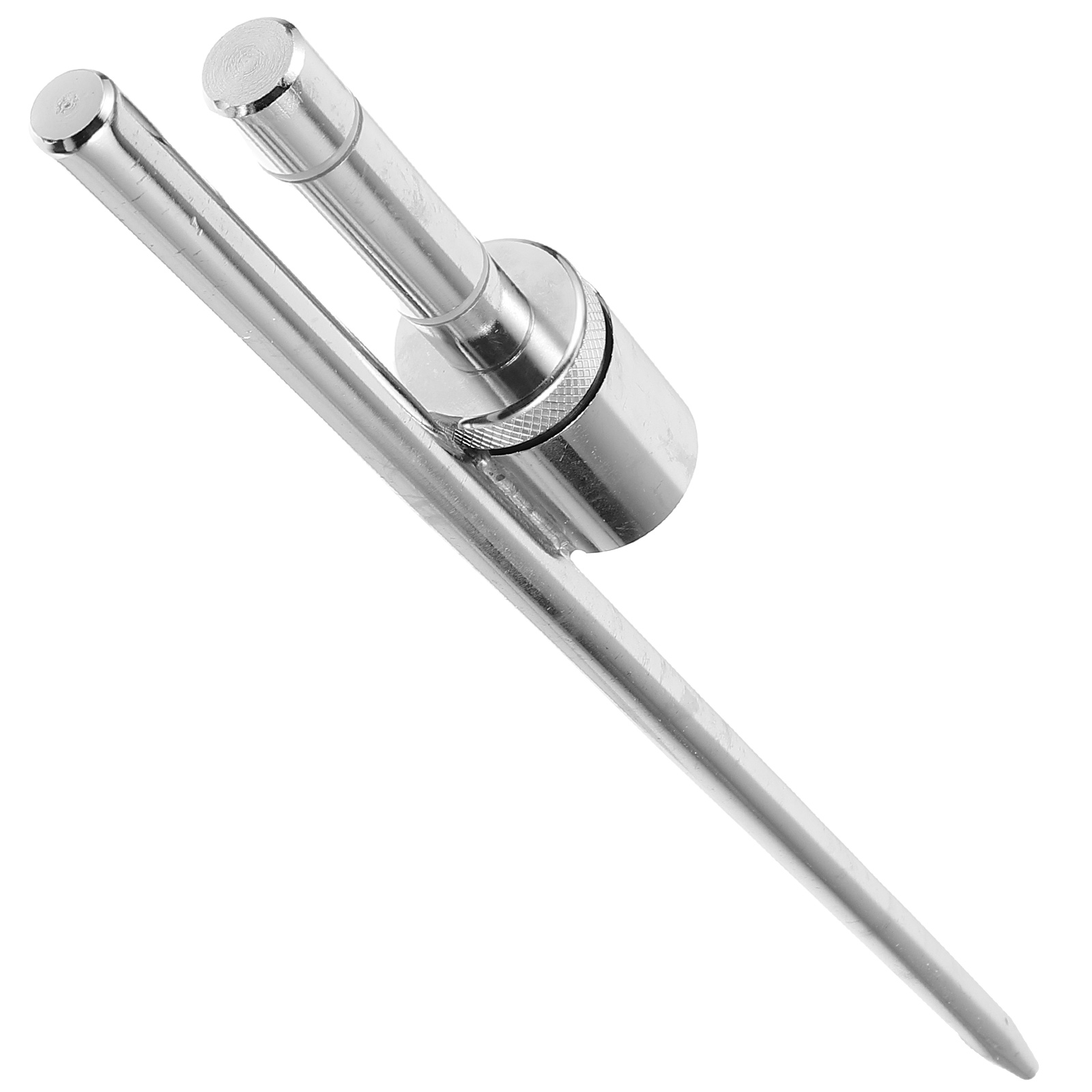 Luxshiny Sturdy Flagpole Inserting Device Beach Flag Stand Metal Silver 1Pack