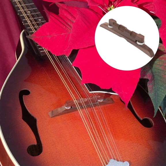 Compensated Ebony Wood Adjustable Mandolin Bridge for Enhanced Tone, Playability, and Sound Quality
