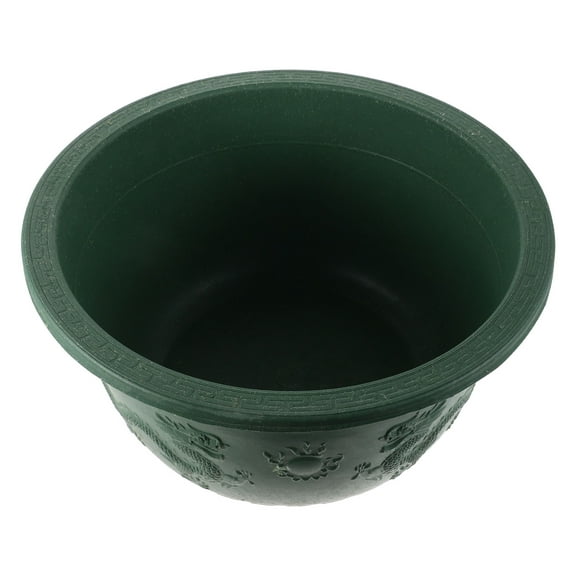 OFFIGAM Dark Green Plastic Dragon Flower Pot for Indoor Outdoor Home Office Garden Decor