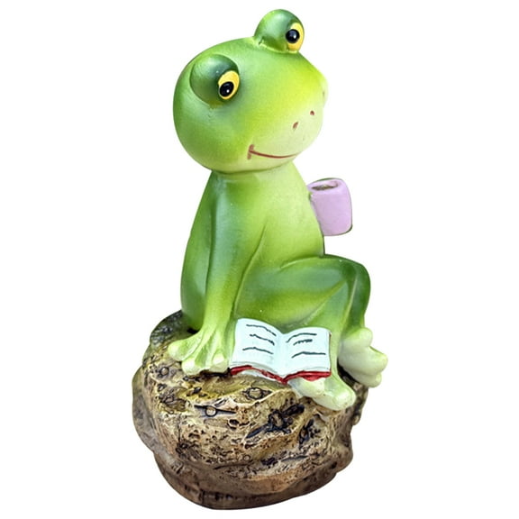 unbranded  Frog Statue Grocery Decoration Mini Figurines for Outdoors Green