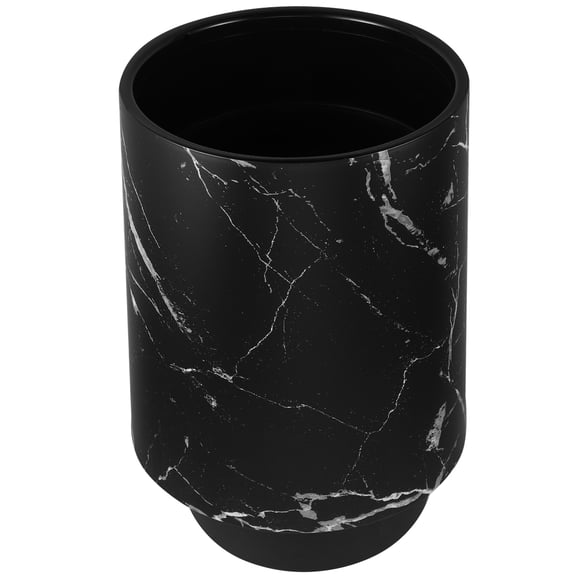 WASHWEPE Round Plastic Small Trash Can Wastebasket Black 1Pack