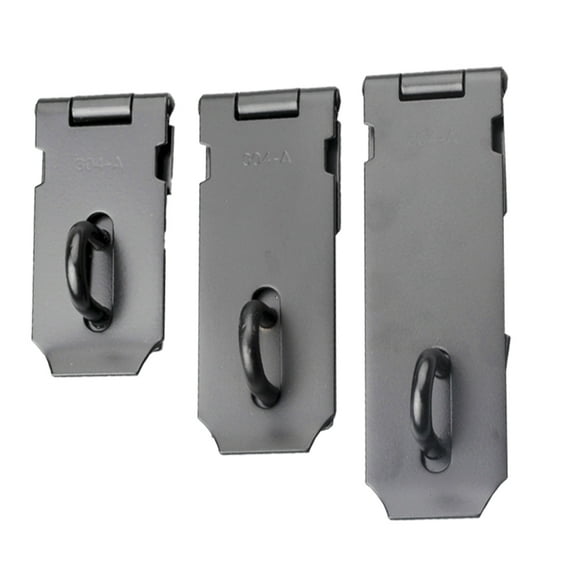 unbranded Gate Hinges Lock Card Door Hasp Cabinet Door Lock 10.5X3.9X0.2CM Black