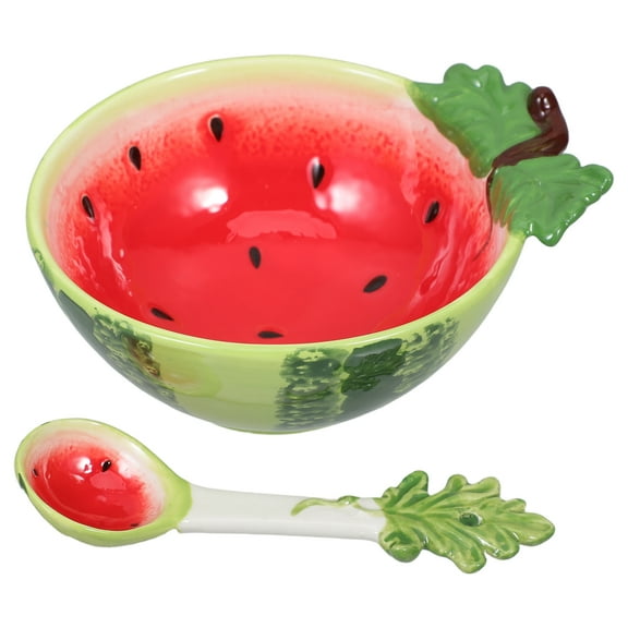 unbranded  Glowing Decoration Toy Ceramic Watermelon Bowl and Plate