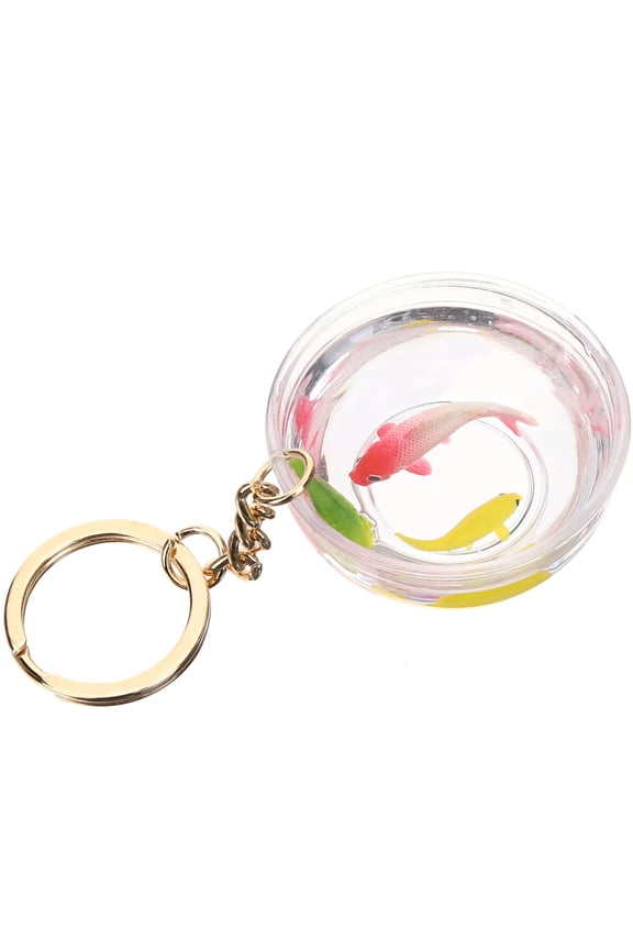 Keychain with Colorful Fish Pendant for Bag Decoration and Multi-Color Plastic Key
