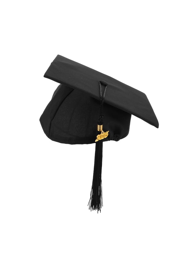 Cap with Tassel Black Comfortable for Graduation 1Set