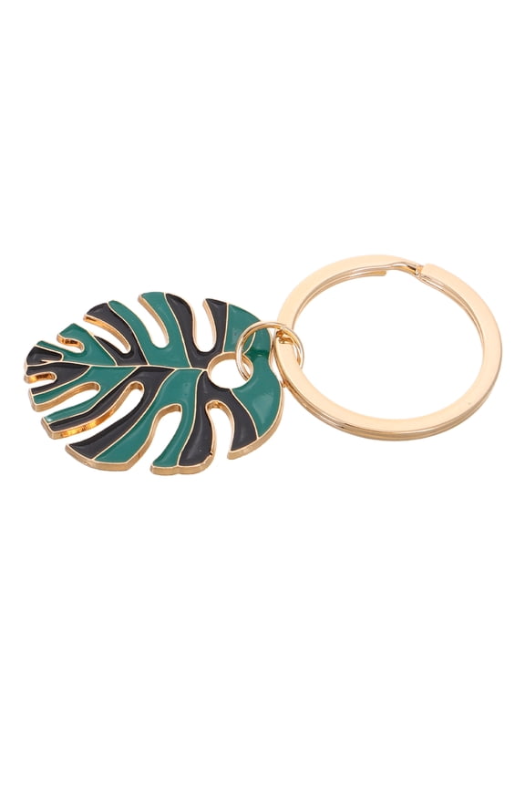 Worgeous Durable Alloy Monstera Leaf keychain with Enamel Design for Keys Multi Color 3 x 1.5 Inches