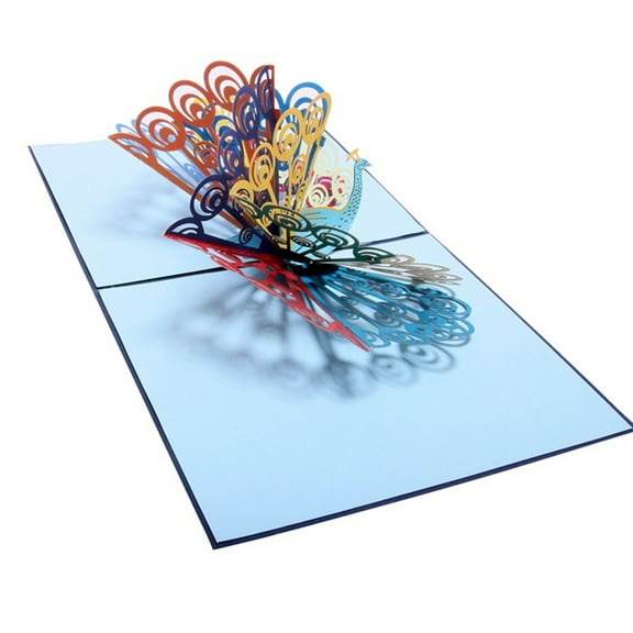 unbranded Greeting Hollow-out Party Decor 3D Gift Wedding Anniversary Invitation (Sky-blue)