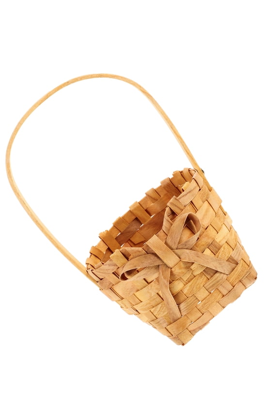 Handheld Woven Basket Storage Picnic Wicker Flower Girl Shopping