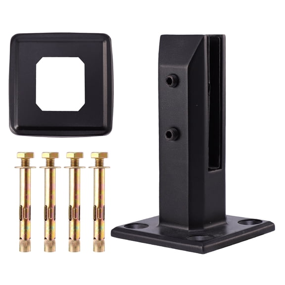 unbranded Handrail Brackets Clamp Stainless Steel Glass Clip Balustrade 16X10CM Black