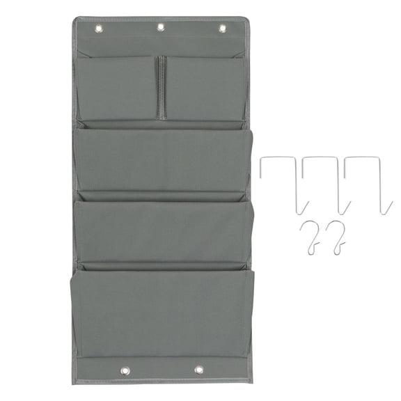 OUNONA Grey Oxford Fabric Hanging Organizer Bag for Clothes Storage and Lightweight