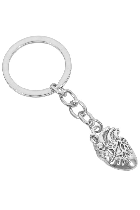 Zinc Alloy Heart Shape Keychain Set for Decoration Silver Color Easy to Attach to Bags Keys