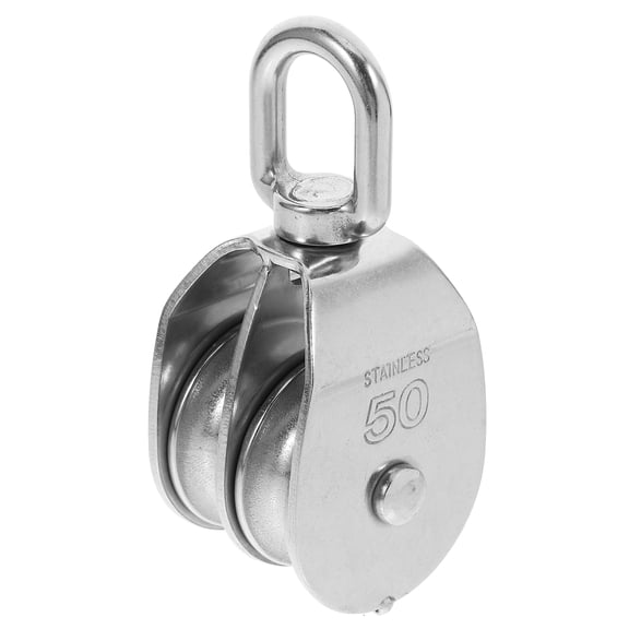 unbranded Heavy Duty Rope Pulley Stainless Steel Silver for Lifting Work and Construction 1Pack