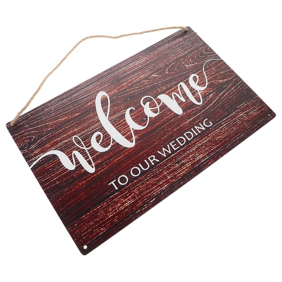 KHBUAB Ceremony And Reception Sign Welcome Wedding Sign Brown 1Pack
