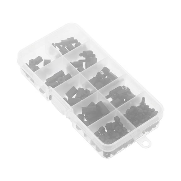 unbranded Hex Nylon Screw Kit Hexagonal Stud Nut Bolt Screws Miss Black