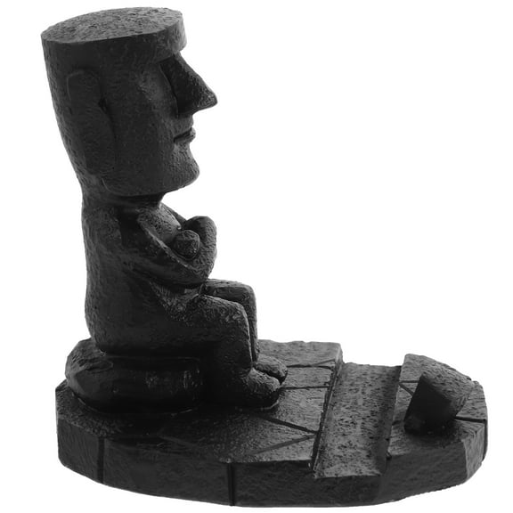 unbranded Home Decor Sculptures Phone Holder for Desk Fish Statue Black