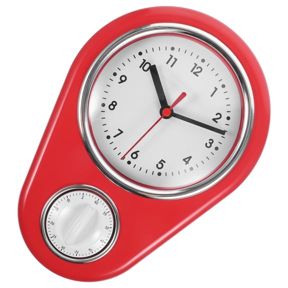 HOOWIFFY Wall Clock Modern Style Red Rectangular 1Pack 8.9*6.3*1.6in