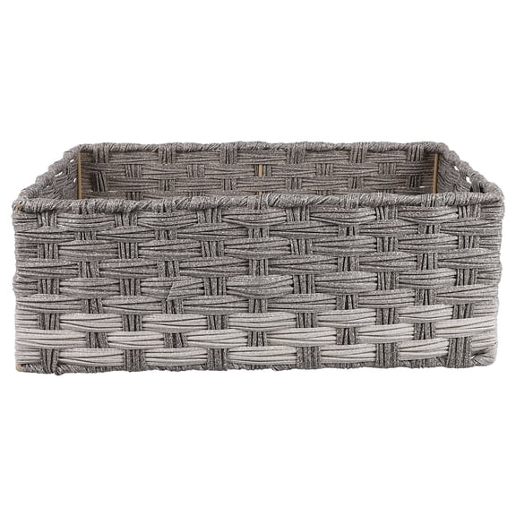 unbranded  Household Desk Organizer Office Pantry Rattan Basket Storage Bins Large Baby Grey