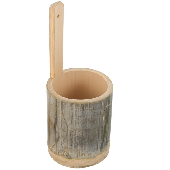 unbranded Houseplants Live Indoor Bamboo Flower Pot Wall Mounted Succulent Planter 22x10cm