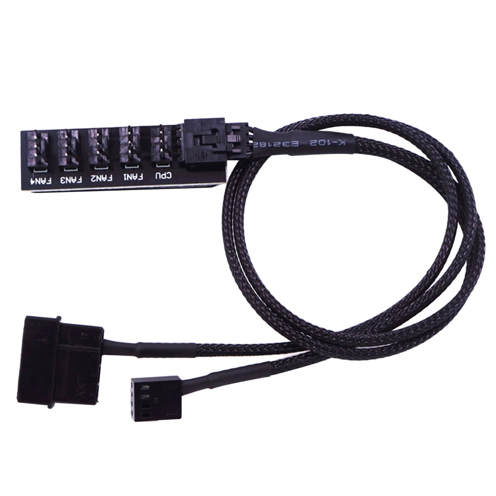 unbranded Hub PWM 5-Pin Male Cable Power Adapter Cable Sleeved Cord for ...