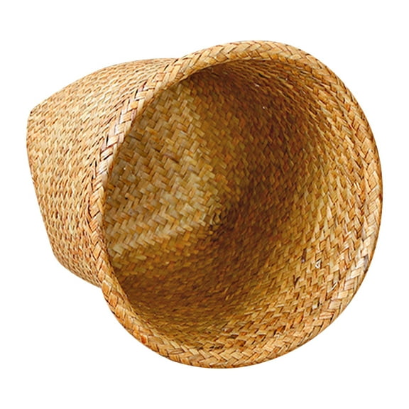 unbranded  Hyacinth Wicker Waste Basket Small Seagrass Round Wastebasket Storage