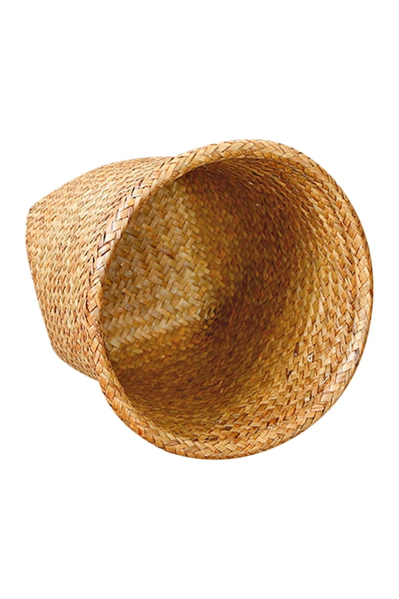 Hyacinth Wicker Waste Basket Small Seagrass Round Wastebasket Storage