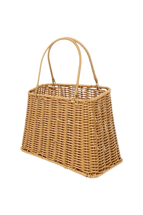 Imitation Rattan Shopping Basket Wicker Storage The Tote Bag