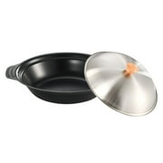 unbranded Iron Sukiyaki Hot Japanese Style Soup Pot Seafood Pot Pasta Pot with Lid Round Cooking Pot Cooking Wok Double Handle Cooking Pot