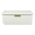 thumbnail image 1 of unbranded  Japanese Storage Box Kitchen Shelves Basket Containers with Lids White, 1 of 8