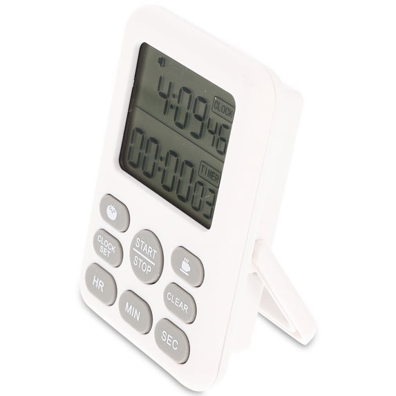 LITINKIMI White Kitchen Timer for Cooking, Study, Work, and Time Management with Easy-to-Use Desktop Design